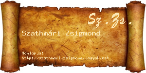 Szathmári Zsigmond névjegykártya